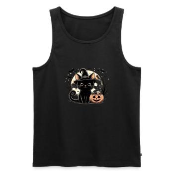 Cute black kitten witch halloween - Men's Premium Organic Tank Top - black - Front - AI Model Male 178 light (178cm)