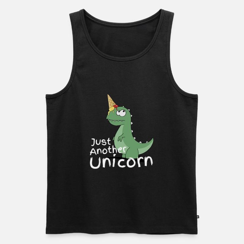 Eiscreme Dino Einhorn lustiger TRex Eis Geschenk - Männer Premium Bio Tank Top - Schwarz