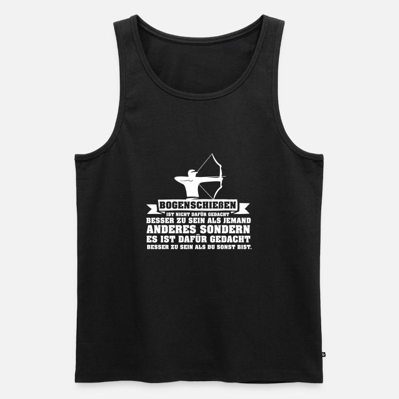 Bogenschießen ist anders Geschenk Bogenschütze - Männer Premium Bio Tank Top - Schwarz