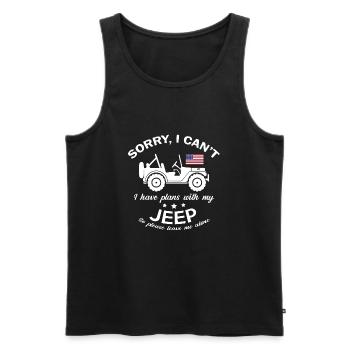 Désolé, je ne peux pas planifier avec ma Jeep - Débardeur bio Premium Homme - noir - Devant - Michal (187cm)