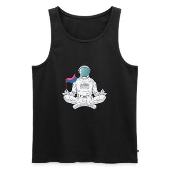 Bisexual Pride LGBT Astronaute De Yoga LGBT Cadeau - Débardeur bio Premium Homme - noir - Devant - Michal (187cm)