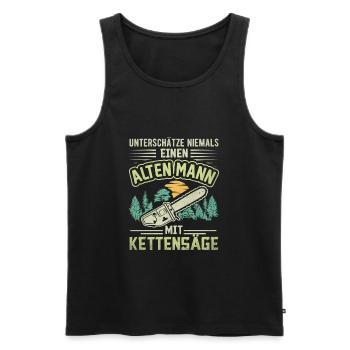 Brennholz Axt Holz Machen Kettensäge - Männer Premium Bio Tank Top - Schwarz - Vorne - Michal (187cm)