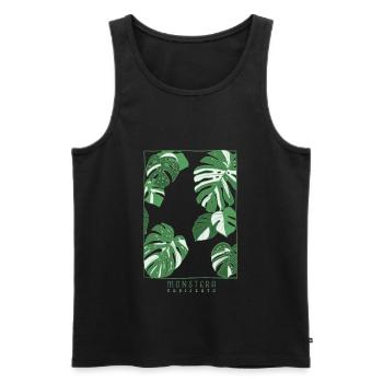 Monstera Variegata Plant Artwork - Männer Premium Bio Tank Top - Schwarz - Vorne - AI Model Male 178 light (178cm)