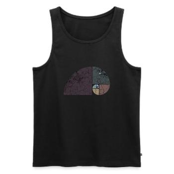 Fibonacci Spiral Elephant - Golden Ratio grungy 2 - Men's Premium Organic Tank Top - black - Front - AI Model Male 178 light (178cm)