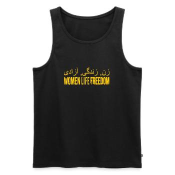 Women life freedom iran - Débardeur bio Premium Homme - noir - Devant - Michal (187cm)
