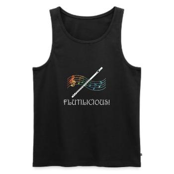 Musique classique Flutilicious Flûtiste Joueur de - Débardeur bio Premium Homme - noir - Devant - Michal (187cm)