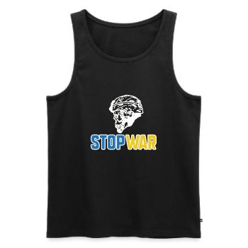 Stop war - Men's Premium Organic Tank Top - black - Front - AI Model Male 178 light (178cm)