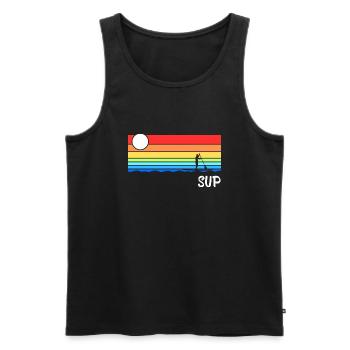 Stand Up Paddling Paddleboard Surfer SUP - Men's Premium Organic Tank Top - black - Front - AI Model Male 178 light (178cm)