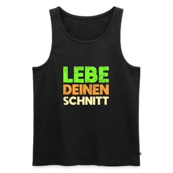 Lebe Deinen Schnitt - Männer Premium Bio Tank Top - Schwarz - Vorne - AI Model Male 178 light (178cm)