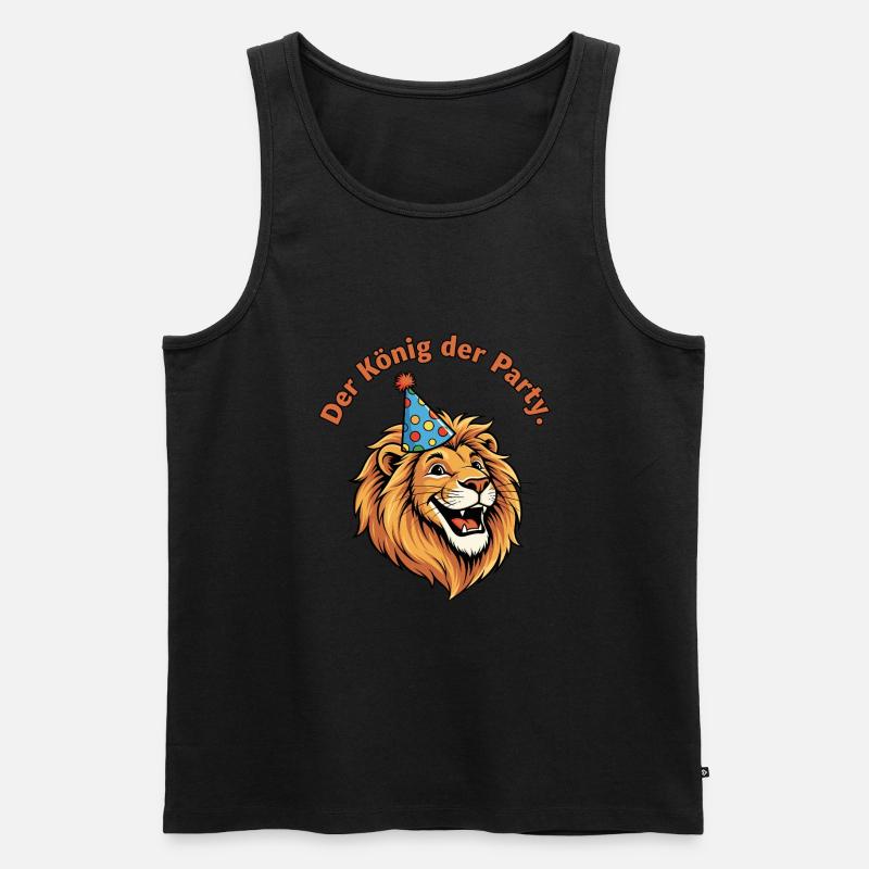 Der König der Party - Männer Premium Bio Tank Top - Schwarz