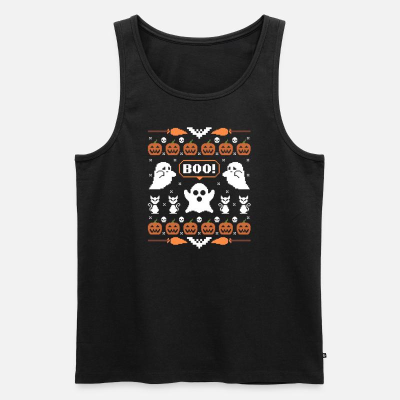 Halloween 8-Bit - Männer Premium Bio Tank Top - Schwarz