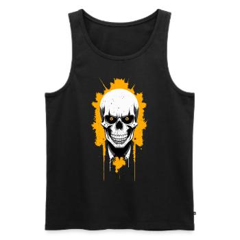 Skull - Men's Premium Organic Tank Top - black - Front - AI Model Male 178 light (178cm)