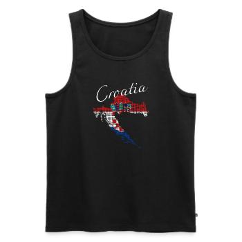 Croatia - Männer Premium Bio Tank Top - Schwarz - Vorne - Michal (187cm)