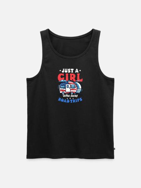 Roadtrip-Mädchen liebt Roadtrips - Männer Premium Bio Tank Top - Schwarz