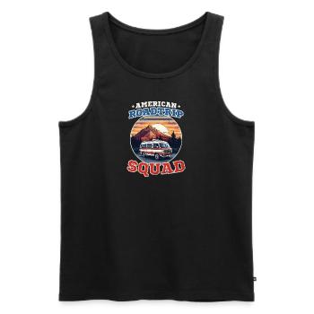 Roadtrip American Roadtrip Squad - Débardeur bio Premium Homme - noir - Devant - Michal (187cm)