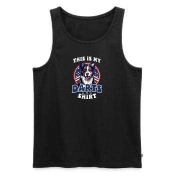 Dart Das ist mein Darts Outfit - Männer Premium Bio Tank Top - Schwarz - Vorne - Michal (187cm)