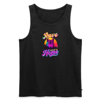 Edm Rave Rave Hard Go Home - Men's Premium Organic Tank Top - black - Front - AI Model Male 178 light (178cm)
