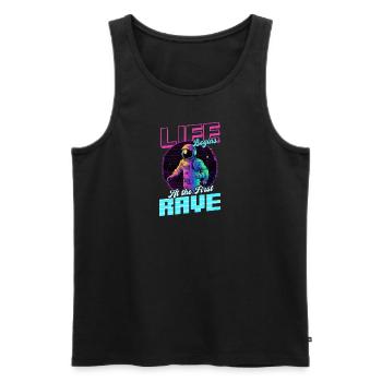 Edm Rave Life Begins First Rave - Men's Premium Organic Tank Top - black - Front - AI Model Male 178 light (178cm)
