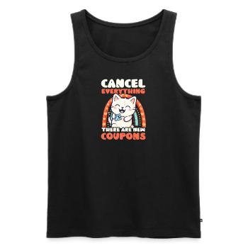 Couponer Cancel Everything New Coupons - Men's Premium Organic Tank Top - black - Front - Michal (187cm)