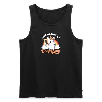 Couponer Begins At Couponing Unicorn - Men's Premium Organic Tank Top - black - Front - Michal (187cm)