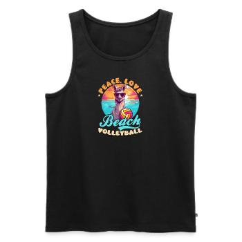 Beach Volleyball Peace Love Beach Volleyball - Men's Premium Organic Tank Top - black - Front - AI Model Male 178 light (178cm)