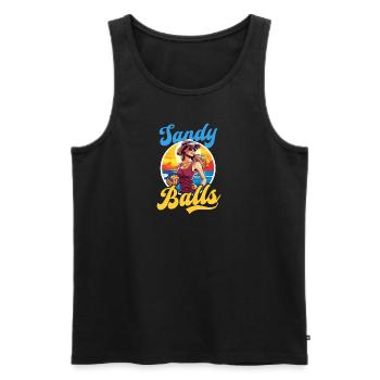 Beach Volleyball Sandy Balls - Men's Premium Organic Tank Top - black - Front - AI Model Male 178 light (178cm)
