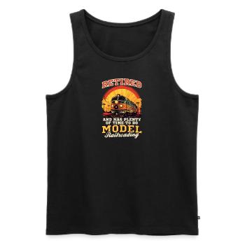 Modelleisenbahn ausgemustert Viel Zeit - Männer Premium Bio Tank Top - Schwarz - Vorne - AI Model Male 178 light (178cm)