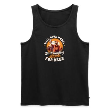 Modelleisenbahn Geben Sie Ratschläge für Bier - Männer Premium Bio Tank Top - Schwarz - Vorne - AI Model Male 178 light (178cm)