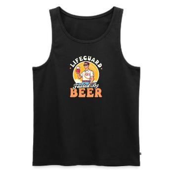 Sauveteur sauveteur par bière - Débardeur bio Premium Homme - noir - Devant - AI Model Male 178 light (178cm)