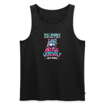 Halloween Nurse Only Scary When Werewolf Or Nurse - Men's Premium Organic Tank Top - black - Front - AI Model Male 178 light (178cm)