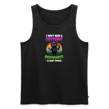 Halloween Barkeeper Don't Need Costume Scary - Men's Premium Organic Tank Top - black - Front - AI Model Male 178 light (178cm)