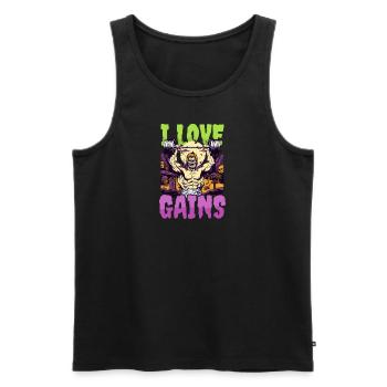 Bodybuilding Halloween I Love Gains - Men's Premium Organic Tank Top - black - Front - Michal (187cm)