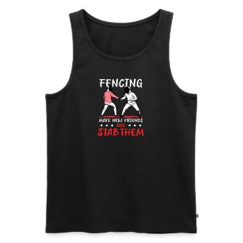 Fencing New Friends And Stab Them - Men's Premium Organic Tank Top - black - Front - Michal (187cm)
