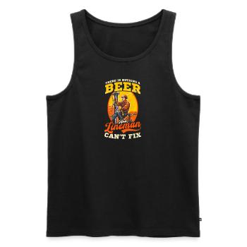 Lineman Pole Nothing Beer Und Lineman Cant Fix - Männer Premium Bio Tank Top - Schwarz - Vorne - AI Model Male 178 light (178cm)