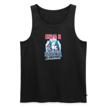 Weihnachtseinhorn haben magische Weihnachten - Männer Premium Bio Tank Top - Schwarz - Vorne - Michal (187cm)