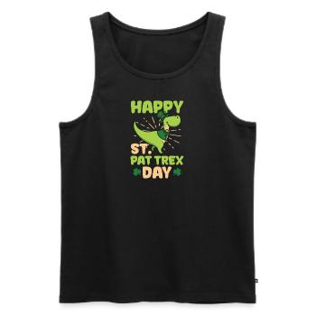 Drôle de Saint-Patrick Joyeux jour de la Saint-Pat T-Rex - Débardeur bio Premium Homme - noir - Devant - Michal (187cm)