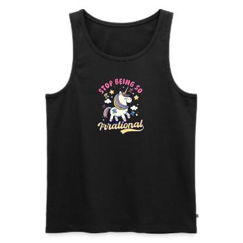 Pi Day Stop Beeing So Irrational Unicorn - Men's Premium Organic Tank Top - black - Front - AI Model Male 178 light (178cm)