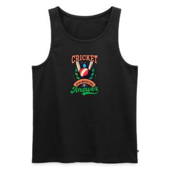 Cricket Player Cricket Is Answer - Men's Premium Organic Tank Top - black - Front - AI Model Male 178 light (178cm)