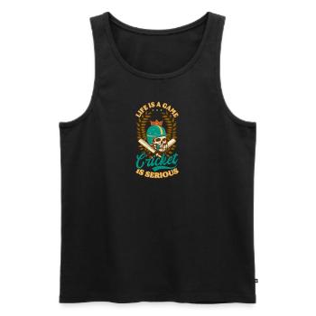 Cricket Player Life Is Game Cricket Is Life - Men's Premium Organic Tank Top - black - Front - AI Model Male 178 light (178cm)
