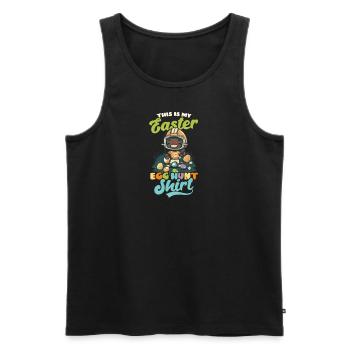 Football Easter Easter Egg Hunt Outfit - Men's Premium Organic Tank Top - black - Front - AI Model Male 178 light (178cm)