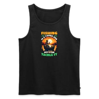 Fisher Fisherman Tough Job Tackle It Bier - Männer Premium Bio Tank Top - Schwarz - Vorne - AI Model Male 178 light (178cm)