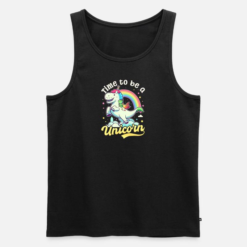Einhorn Zeit, Einhorn zu sein - Männer Premium Bio Tank Top - Schwarz