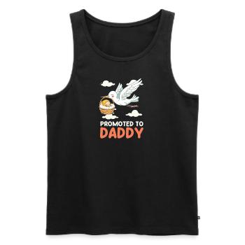 Zukünftiger Vater zum Papa befördert - Männer Premium Bio Tank Top - Schwarz - Vorne - Michal (187cm)