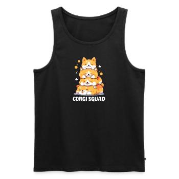 Corgi Mama Papa Corgi Squad - Männer Premium Bio Tank Top - Schwarz - Vorne - Michal (187cm)