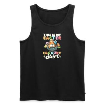 Cat Easter Easter Egg Hunt Outfit - Men's Premium Organic Tank Top - black - Front - AI Model Male 178 light (178cm)