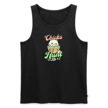 Cat Easter Chicks Hunt Mhe - Men's Premium Organic Tank Top - black - Front - Michal (187cm)
