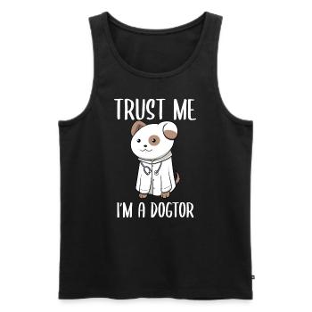 Trust Me I'm A Dogtor Tierarzt - Männer Premium Bio Tank Top - Schwarz - Vorne - Michal (187cm)