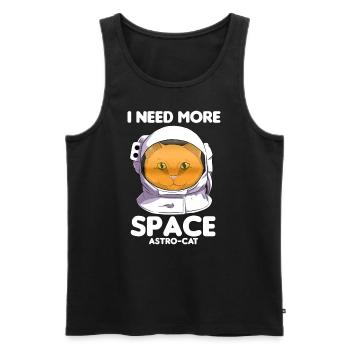 I Need More Space Astro-Cat Katzenliebhaber - Männer Premium Bio Tank Top - Schwarz - Vorne - Michal (187cm)