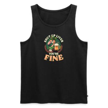 Irish Flamingo St Patricks Shut Up You're Fine - Men's Premium Organic Tank Top - black - Front - Michal (187cm)