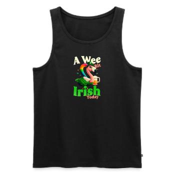 Flamant rose irlandais St Patricks un peu irlandais - Débardeur bio Premium Homme - noir - Devant - AI Model Male 178 light (178cm)